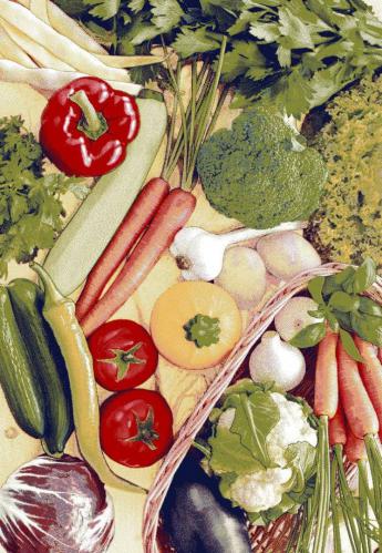 فرش آشپزخانه طرح سبزیجات و کلم